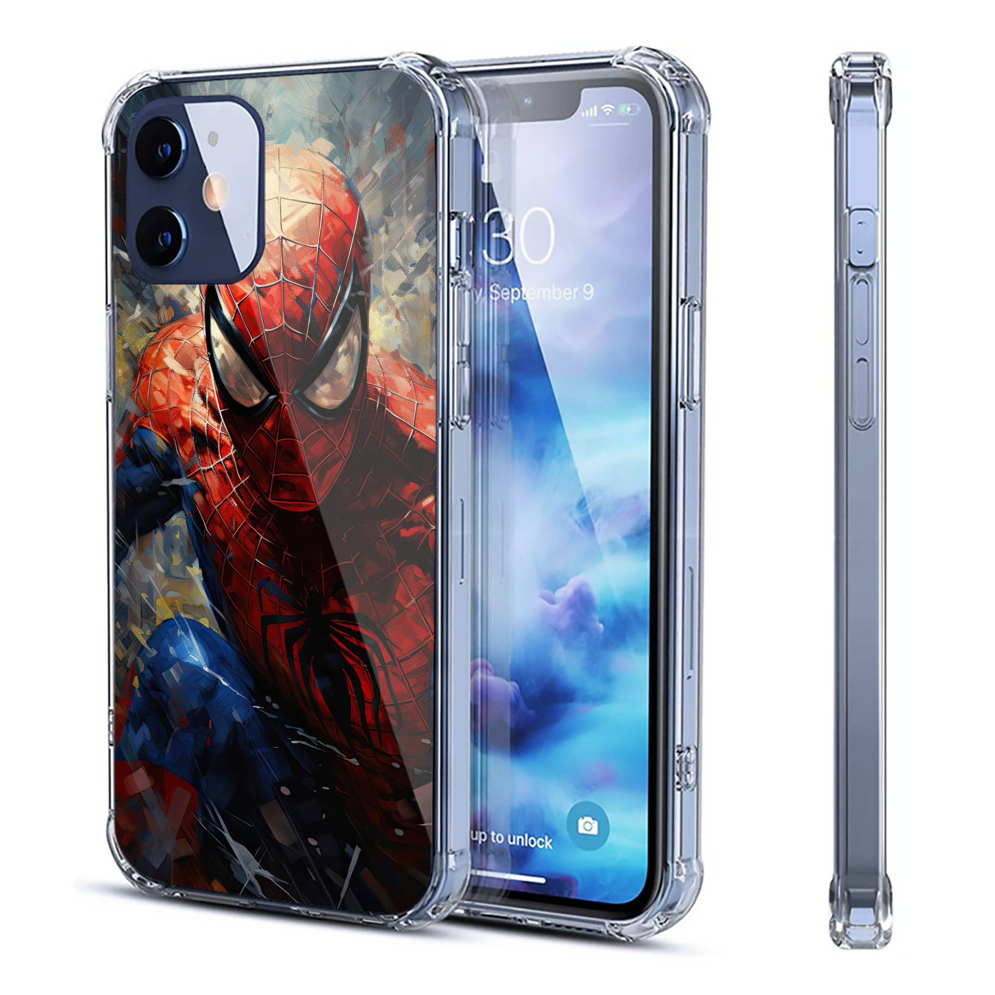 （画像用） Spider Man スパイダーマン 【iPhone 12シリーズ対応】透明スマホケース（クリアソフトケース）